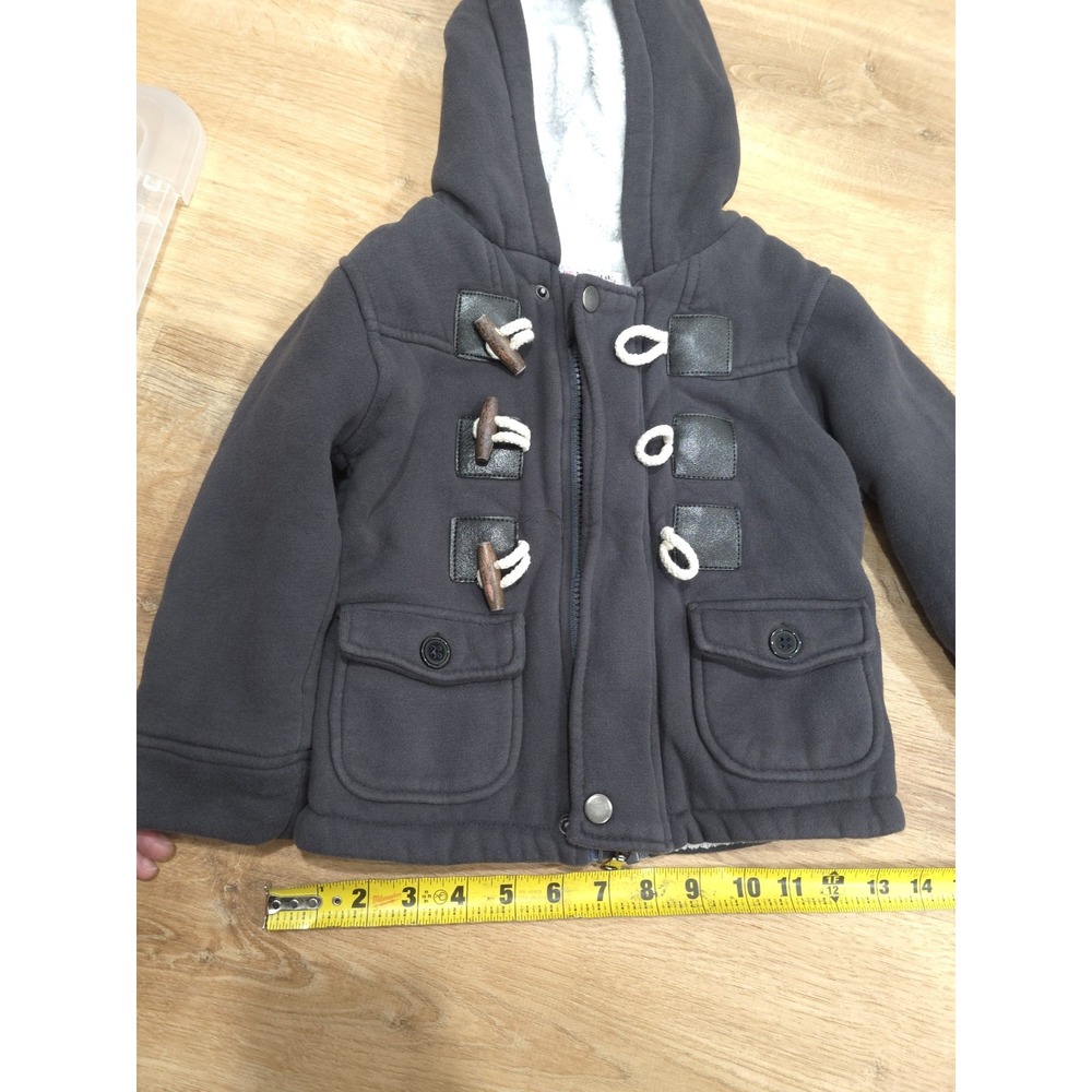 Adorable Toddler/Baby Duffle Coat Hooded Jacket - Sherpa/ Fleece Lined - Size...